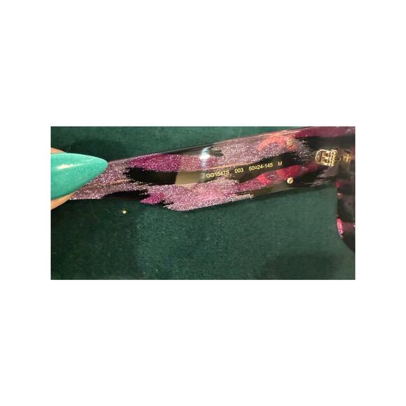 RETAIL $545 Gucci Oversized Purple Leopard Sunglasses*NEW in case*COA card cloth - Picture 4 of 5